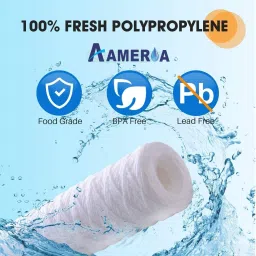 aameria RO PP Wound Filter High Density Thick Wound Thread Sediment Filter 10" x 2.5" Wound Filter Cartridge image 3