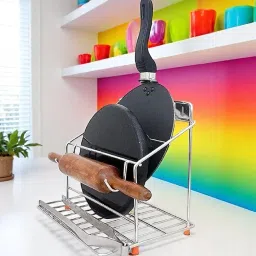 Utensil Kitchen Rack Stainless Steel Chakla Belan Tawa Stand – Space Saving Kitchen Rack Steel-image-17