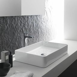 Premium Quality Square Wash Basin / Thin Rim Vessel Sink SQ Super White Glossy Counter Top-image-59