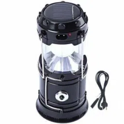 Newest Style Solar Lamp or LED Lantern Classic flashlight Camping Solar light for home, Rechargeable LED(6+1) Shop Light Portable Torch Outdoor Lighting Black Plastic Hanging Lantern-image-23