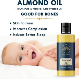100% Pure Cold Pressed Almond Oil Good For Skin Fairness, Bones Baby Massage Oil-image-40