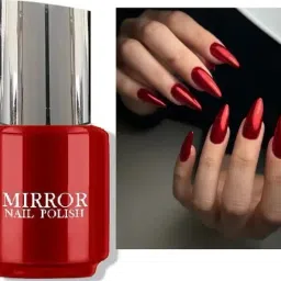 Red Mirror Shine Long lasting Effect Gel Nail Paint Red-25
