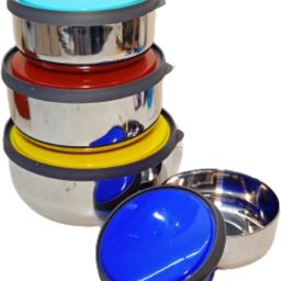 Stainless Steel Cereal Bowl Steel Storage Bowl set of 4 for use Food Storage, Serving, Mixing, Lunch Box Disposable-22