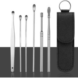 Ear Wax Cleaner Resuable Ear Cleaner Tool Set with Storage Leather Pouch-image-96