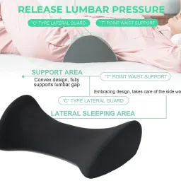 araami Memory Foam waist Cushion Lumbar Support Memory Foam Solid Sleeping Pillow Pack of 1 image 3