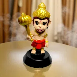 Hanuman Ji Bobble Head | Action Figure with Gada | Red Langot Idol-image-2