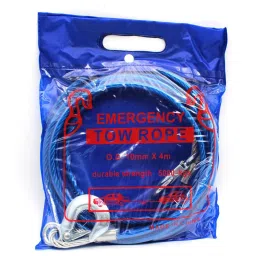 ® Car Tow Rope with 10mm 13ft Steel Cable and Hooks For Car Boat Emergency ,4m length Pull Capacity 5 Tons (4M) 4.5 m Towing Cable-image-42