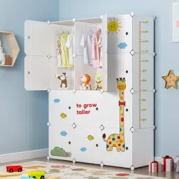 12-Door 12-Shelf Plastic kids Collapsible Cupboard PC Collapsible Wardrobe-2