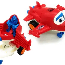 Mini Friction Power Aeroplane Toy with De-Formation Robot Function for Kids|A11-15