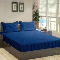 210 TC Cotton Double Striped Flat Bedsheet-image-64
