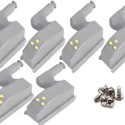 Urban Infotech 6 Pcs Smart Hinge LED Light with Battery for Cupboard Modern Kitchen Wardrobe Smart Bulb-41