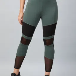 Color Block Women Dark Green Tights-image-18