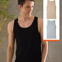 Pack of 3 Bamboo Body Cooling Anti-Bacterial Men Vest-image-37