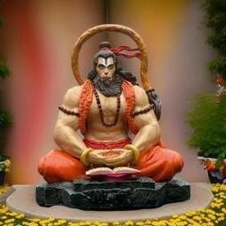 "Muscular Hanuman Idol in Meditation Pose | Polyresin Statue for Home Decor" Decorative Showpiece - 10 cm-image-27