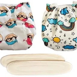 Printed Washable Baby Diaper Premium Cloth Diaper Reusable, Adjustable Size, Waterproof, Pocket Cloth Diaper Nappie-30