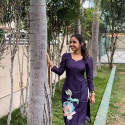 Women Printed Chanderi A-line Kurta-image-5