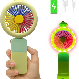 Felinar1 Mini Hand Fan with LED Light | Colorful USB Fan for Kids & Travel FL_227 Rechargeable Fan, USB Air Cooler, USB Fan-image-17