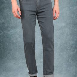 Men Relaxed Fit Mid Rise Grey Jeans-image-120