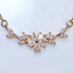 R. Rose Gold Necklace Cubic Zirconia Gold-plated Plated Alloy Necklace-image-38