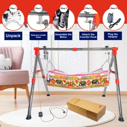 a to z hub Automatic baby cradle/ghodiyu/jhula with hammock image 3