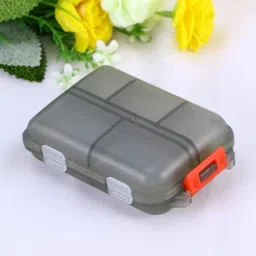 wropzo NA Double Layer Pill Organizer Pill Case with 10 Compartments Portable Mini Pill Box image 4