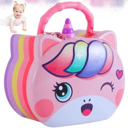 Cartoon Unicorn Piggy Bank for Kids with Padlock & Key Money Saver ATM for Girl-image-55