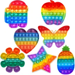 Pop It Toy pop its Push Pop Bubble Fidget Sensory Toy popit (Pack of 7)-33