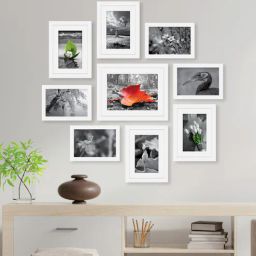 White Engineered Wood Collage Photo Frames, Set of 9 by Random-picture-12