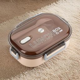 Tiffin Lunch Box with Leakproof Inner Container, Spoon&Fork Peach 2 Containers Lunch Box-image-29