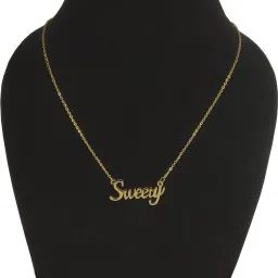 Golden Color Fancy & Stylish JAR0142-01 Trending Valentine's Day Special Metal Stainless Steel Sweety Name Letter Locket Pendant Necklace With Chain For Women's And Girl's Gift Jewellery Set Gold-plated Stainless Steel-image-8