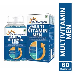 Dr. Morepen Multivitamin Men with Omega 3 & Herbs for Energy & Immunity Boost - 60 Tablets image 2