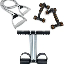 Double Toning ResistanceTube&Double Spring Tummy Trimmer with Push up Bar Stand Ab Exerciser-22