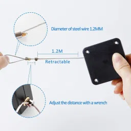 MANTAVYA Self Closing with Steel Wire Drawstring, Closer for In Out, Internal Smart Door Lock image 3
