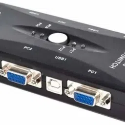 Etzin 4-Port KVM Switch USB 2.0 for Computer Sharing Video Mouse Keyboard Monitor (Black, For TV 0 inch Blu-ray Player image 2
