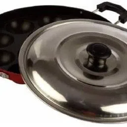 Adequate 12 Cavity Non-stick Appam Maker with Lid Paniarakkal with Lid 1 L capacity 23 cm diameter-image-24