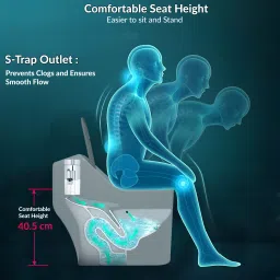 plantex Ceramic Commode for Toilet/Rimless Western Commode/S-Trap Commode with Soft Closing Toilet Seat - (Square, APS-3041) Western Commode image 4