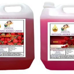 generic swacch Diffuser Aroma Liquid Strawberry & Rose Ready to use 5 Litre Combo Pack of 2 I Home Fragrance I Best For Aromatherapy I Helps in Meditation I Used In Diffusers I Water Based image 1