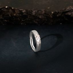 Sterling Silver Zircon Rhodium Plated Ring-image-30