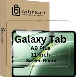iWishKart Screen Guard for Samsung Galaxy Tab A9 Plus 11 inch, Military grade Edge to Edge Premium gorilla glass with Self Installation Guide - Wet & Dry wipes, Dust Absorber, A9+ 11Inch-16