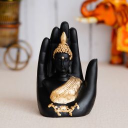 Golden Handcrafted buddha Palm Buddha for home decor Decorative Showpiece-10 cm-image-53
