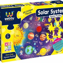 webby Amazing Solar System Jigsaw Floor Puzzle 60 Pcs with 4 double sided Flashcards image 3