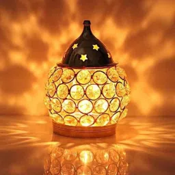 Akhand|Diamond Crystal Deepak Jyot Brass Table Diya-image-42