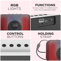 Lipzie Bluetooth Speaker with 12-Hour Playtime – Portable Wireless Speaker Deep Bass 8 W Bluetooth Party Speaker image 5