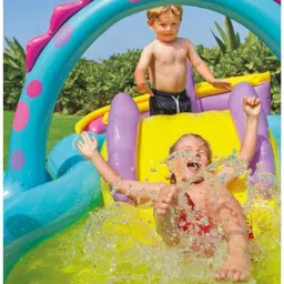 intex ® Original Inflatable Dinoland Play Center Swimming Pool With inbuilt Water Spray,6 balls and 3 rings & Inflatable dragon Inflatable Pool Accessory image 3