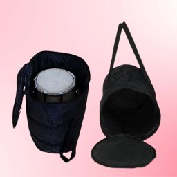 Soft Body Set of 2 Luggage - Carry Case Durable Dholak Bag cover for Safe Transport cover Dholak - Black-2