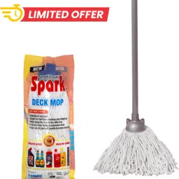 Deck Mop | 100% Pure Cotton | Stainless Steel Handle | Easy Floor Cleaning Mop Set-image-55