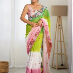 Embroidered Banarasi Georgette Saree-image-12