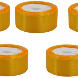 Satin Ribbon For Decoration, Gift- Wrapping, Muti Purpose Use Gold Satin Ribbon-image-96