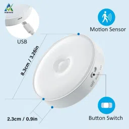 AGRAVAS Rechargeable Motion Sensor LED Night Light with USB Charging & Magnetic Mount Motion Sensor Light image 3