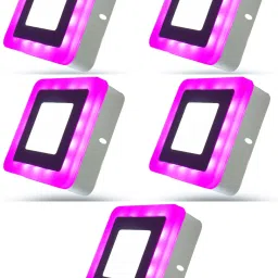 6 Watt White+Pink Square Surface Led Panel Light (Pack Of 05) Ceiling Light Ceiling Lamp-14